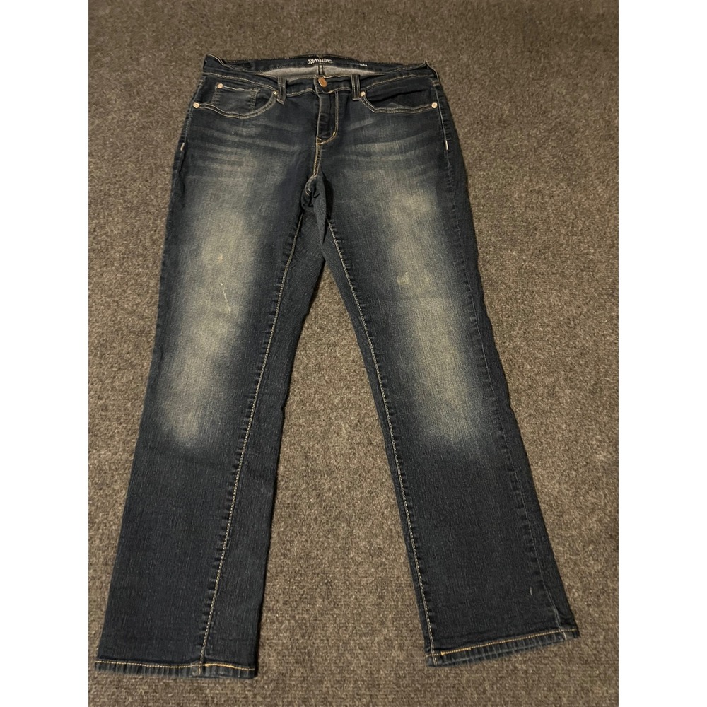 Signature Levi‎ Strauss Womens Curvy Straight Dark Wash Blue Jeans Size 12